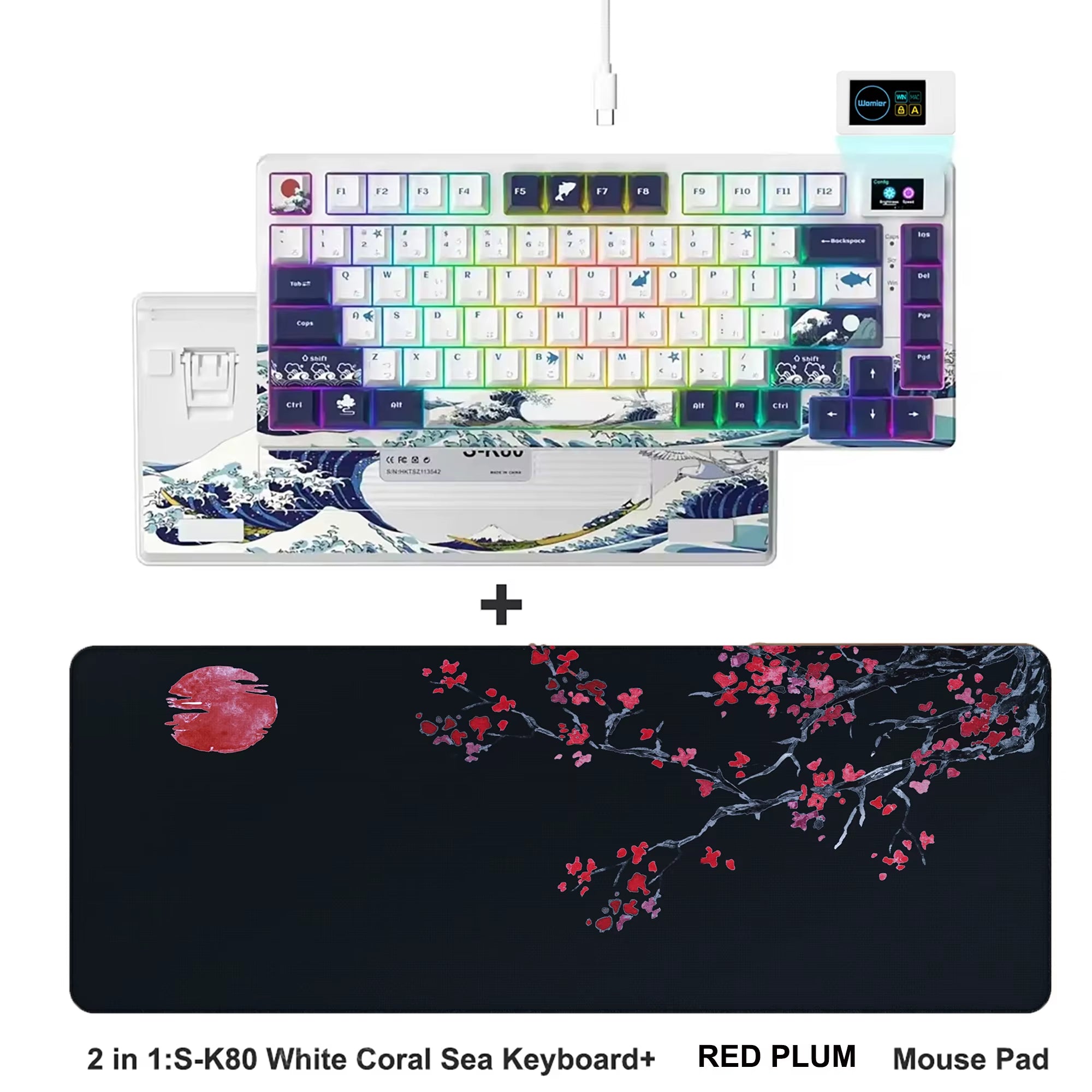 S-K80 75% Keyboard with Color OLED Display Mechanical Gaming Keyboard Hot Swap Keyboard Gasket Mount RGB Custom Keyboard