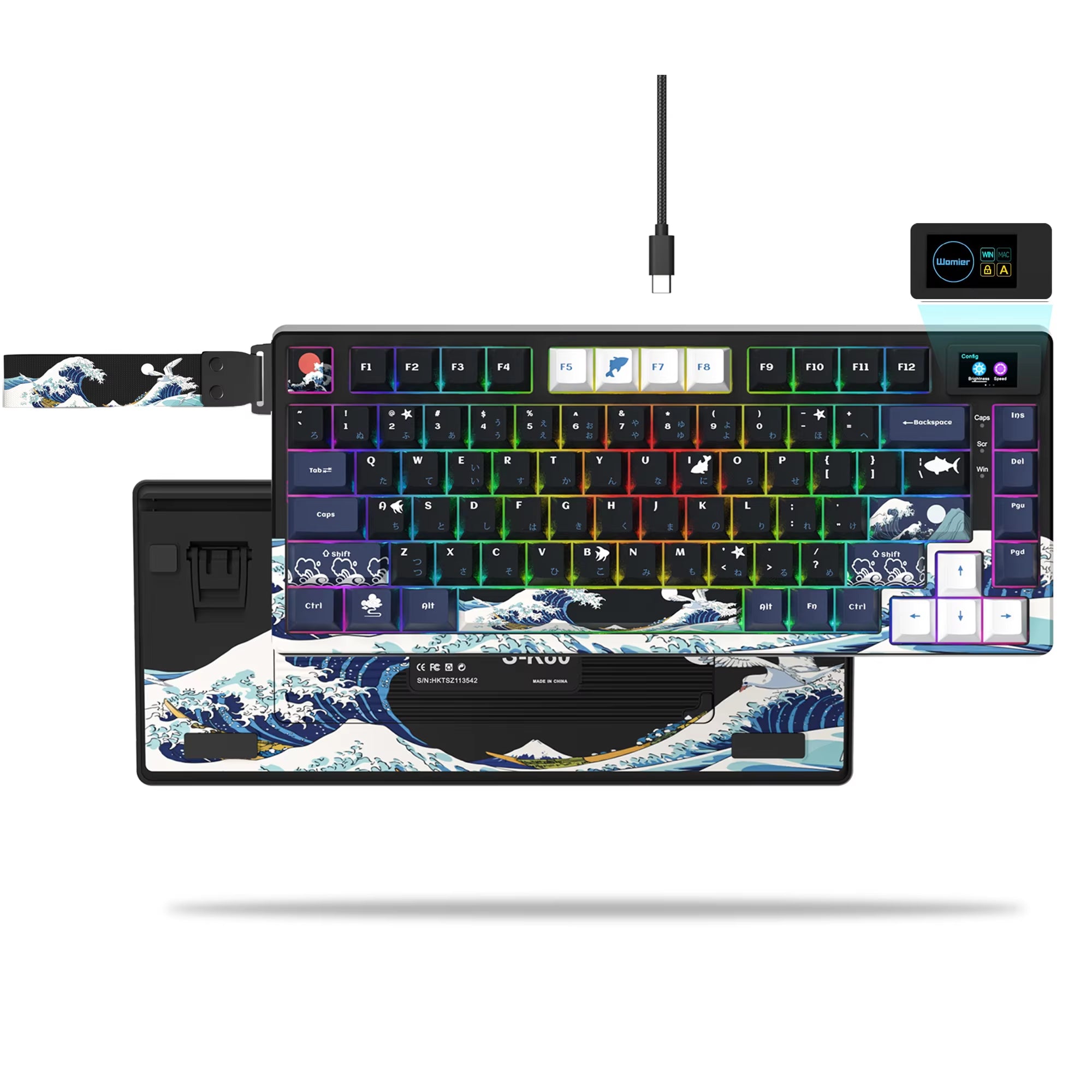 S-K80 75% Keyboard with Color OLED Display Mechanical Gaming Keyboard Hot Swap Keyboard Gasket Mount RGB Custom Keyboard